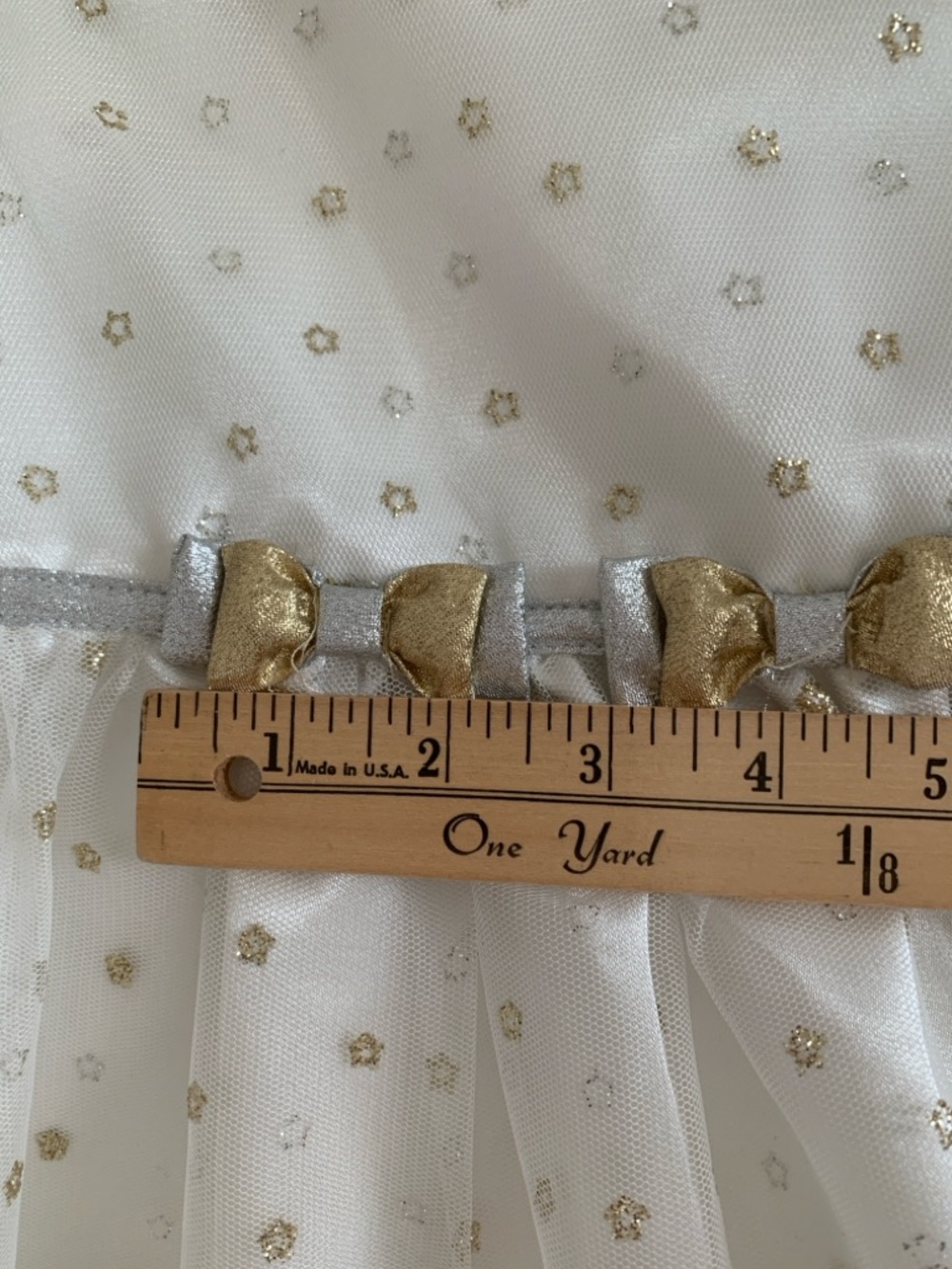 Jona Michelle Style CO3377: Ivory Gold Glitter Snowflake Dress - Picture 10 of 12